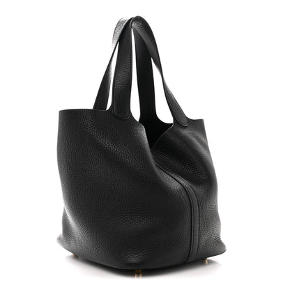 Hermes Taurillon Clemence Picotin Lock 22 MM  Black 3 of 15