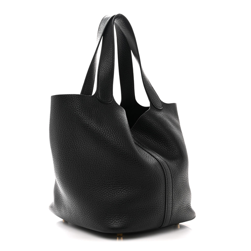 Hermes Taurillon Clemence Picotin Lock 22 MM Black 1881409 – FASHIONPHILE