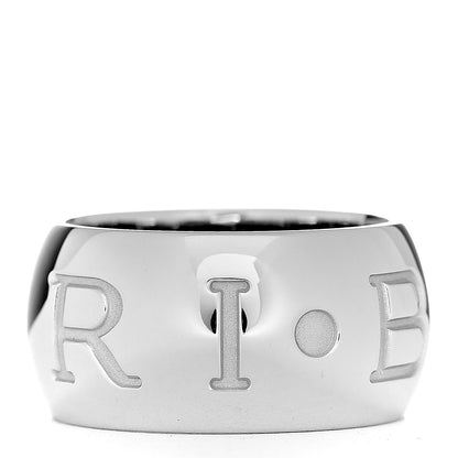 Bulgari 18K White Gold Monologo Band Ring 52 6 3 of 4