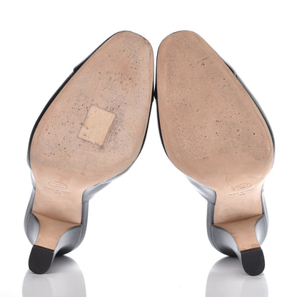 Chanel Lambskin Cap Toe CC Mules 38 Black 5 of 14