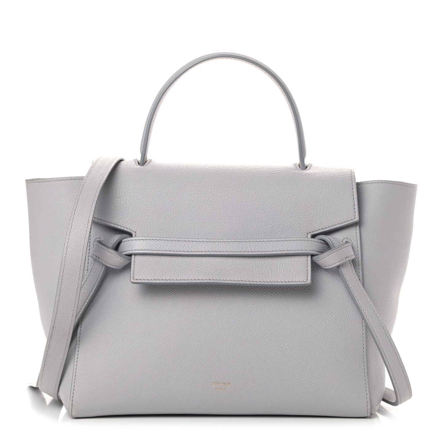 Grained Calfskin Micro Belt Bag Pearl Blue