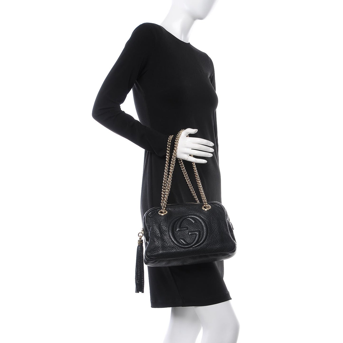 Pebbled Calfskin Small Soho Bowler Black