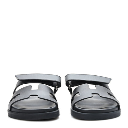 Hermes Calfskin Womens Chypre Sandals 35.5 Black 2 of 8