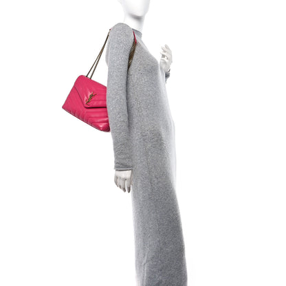Saint Laurent SAINT LAURENT Calfskin Y Quilted Monogram Small Loulou Chain Satchel Fresh Fuchsia 2 of 11