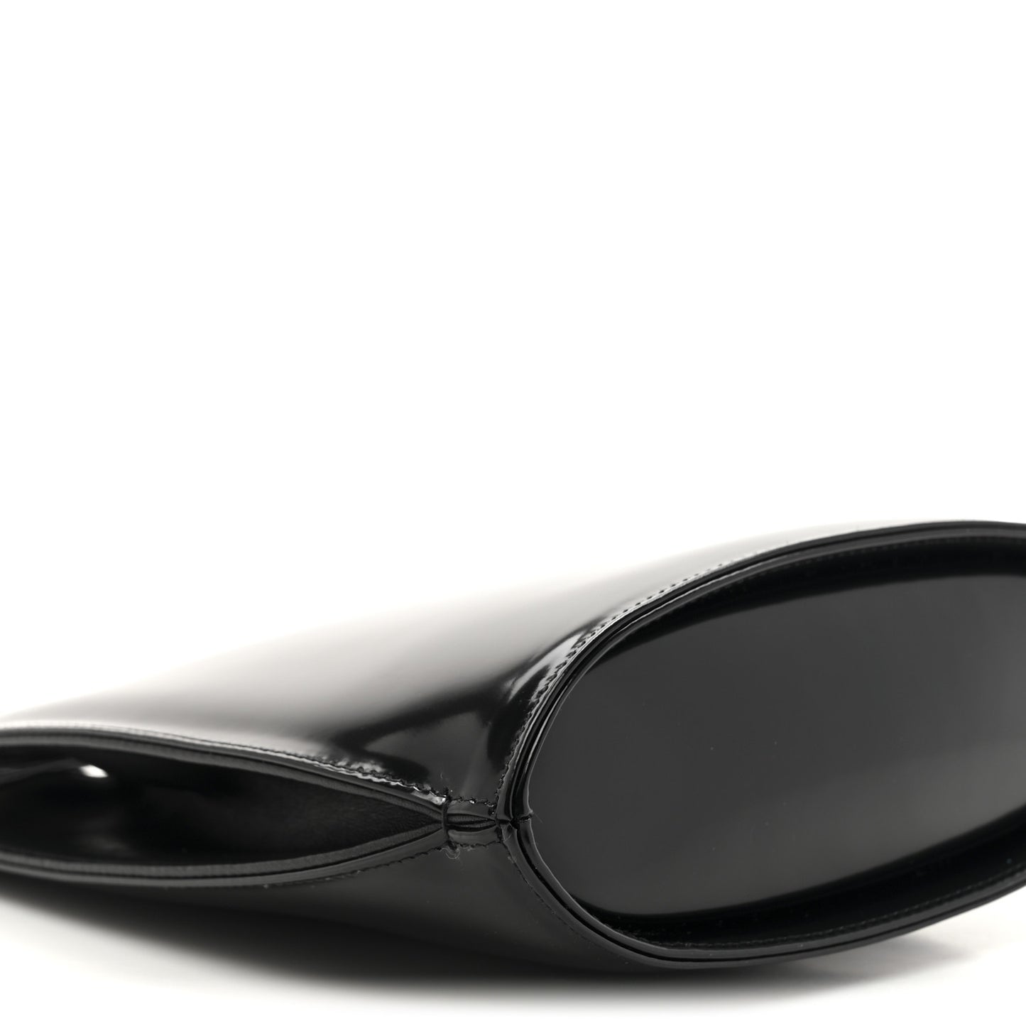 Brushed Calfskin North South Wanda Top Handle Bag Black