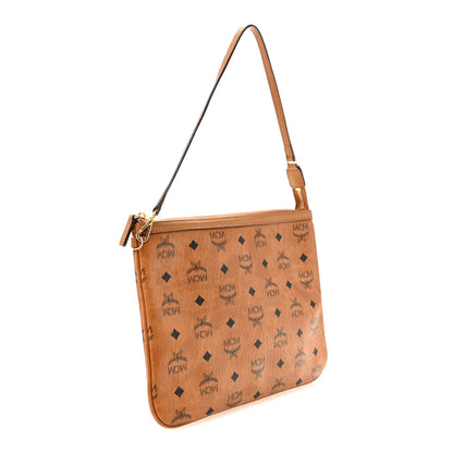 MCM Visetos Liz Shopper Tote Pouch Cognac 3 of 9