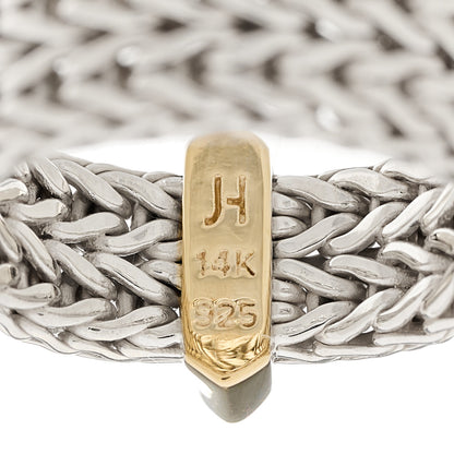 John Hardy Sterling Silver 14K Yellow Gold Carved Chain Ring 49 5 4 of 4