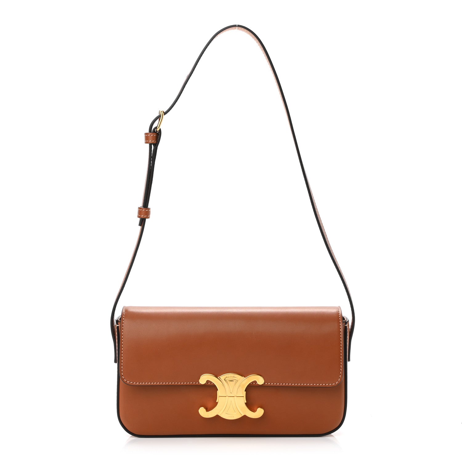 Celine Natural Calfskin Triomphe Shoulder Bag Tan 1 of 10