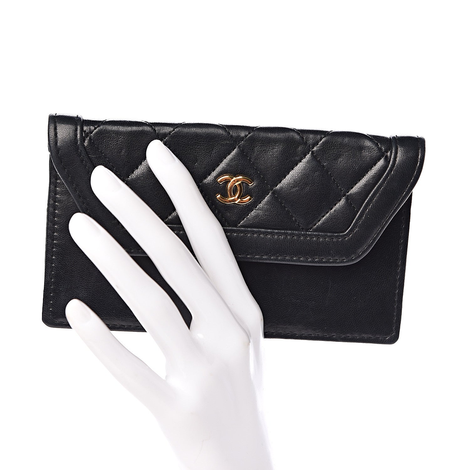 Chanel Lambskin Quilted Small Flap Wallet Black 2 of 5
