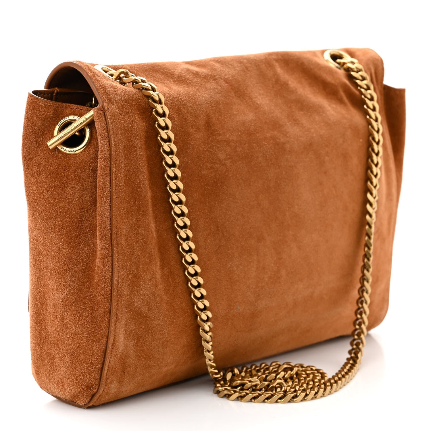 Saint Laurent Smooth Calfskin Suede Medium Reversible Monogram Kate Satchel Brick 4 of 17