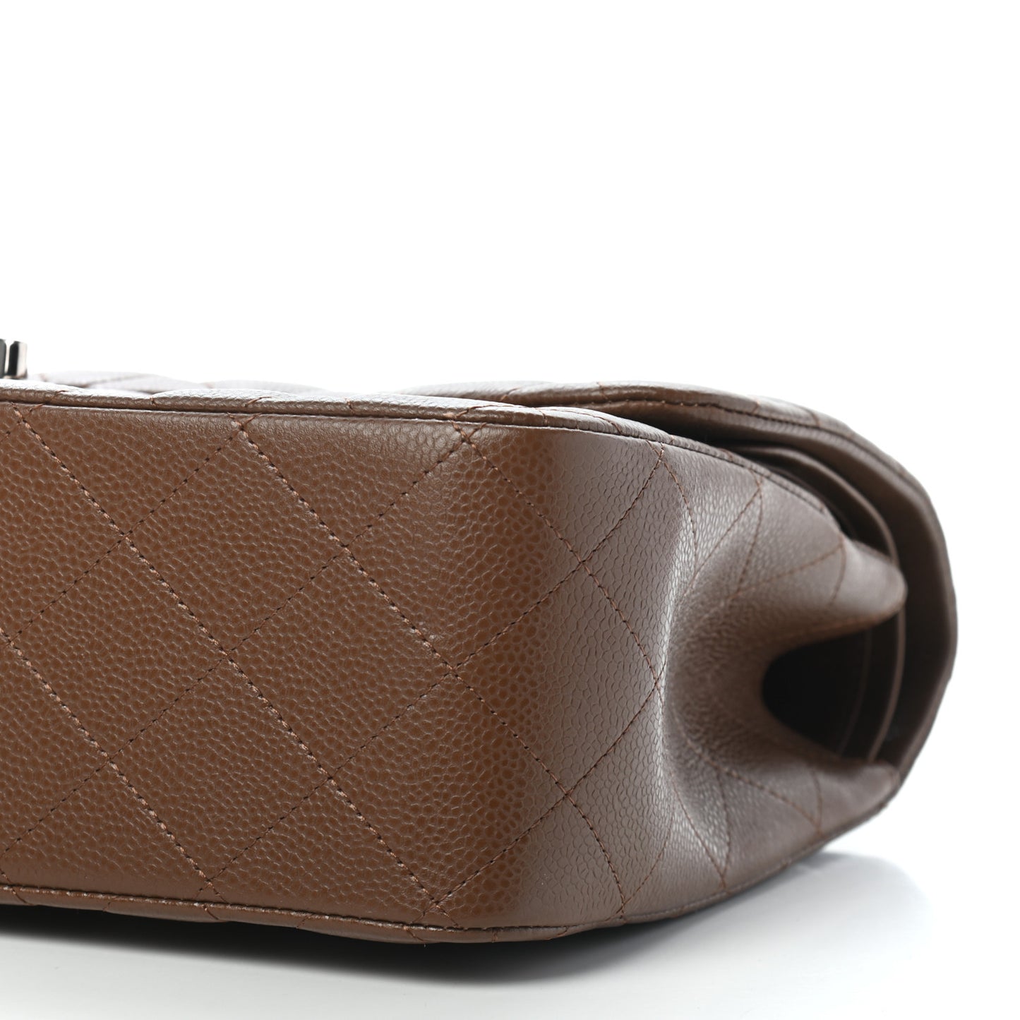 Caviar Quilted Jumbo Double Flap Brown