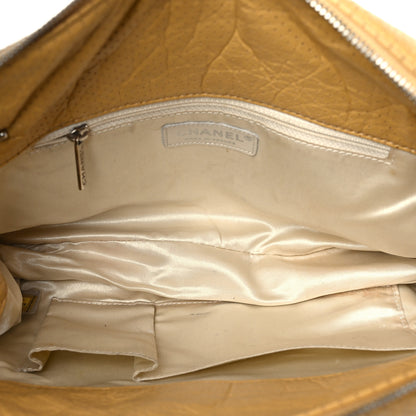 Chanel Calfskin Perforated 50's Satchel Yellow Yellow 5 of 9