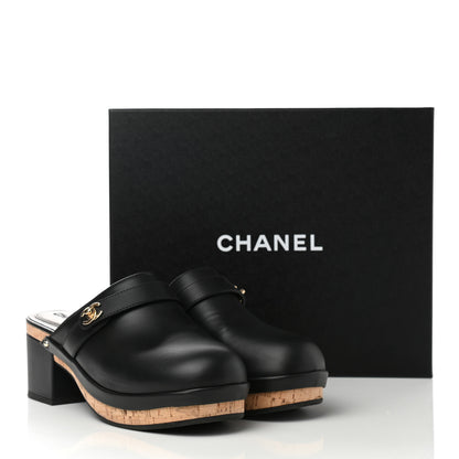 Chanel Calfskin CC Turn Lock Clogs 41 Black 9 of 9