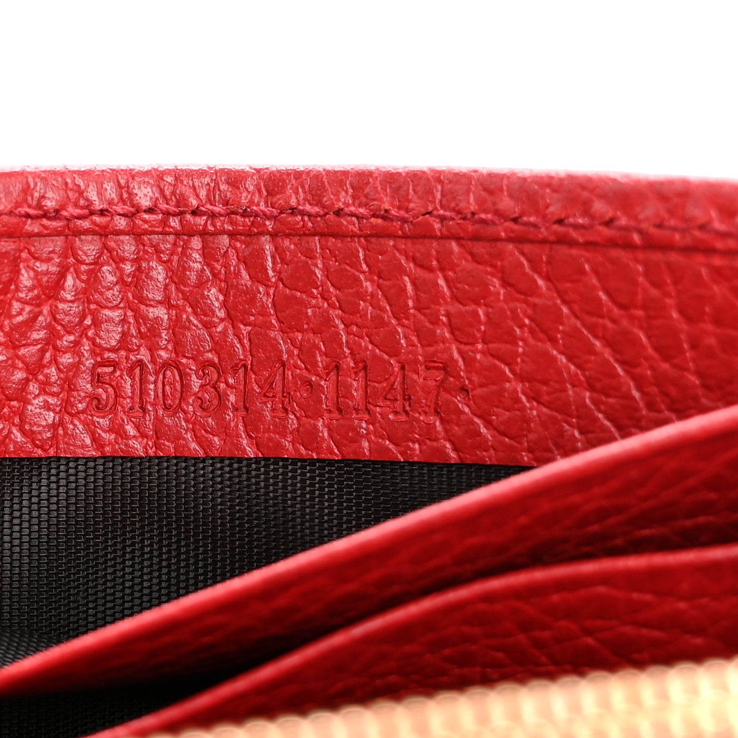 Dollar Calfskin Interlocking G Chain Wallet Red