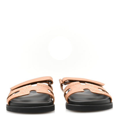 Hermes Calfskin Womens Chypre Sandals 40 Naturel 3 of 9