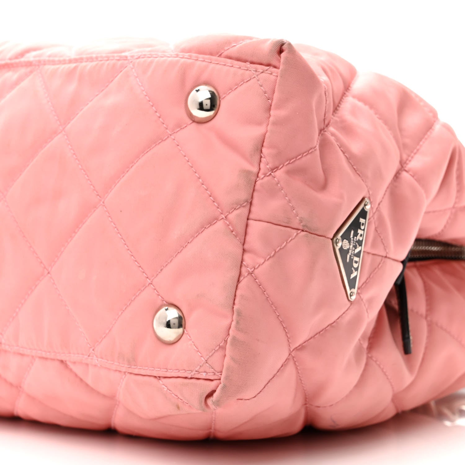 Prada Tessuto Nylon Quilted Shoulder Bag Rosa Black 10 of 17