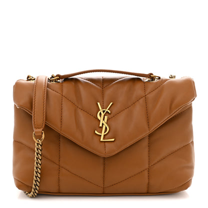 Saint Laurent Lambskin Quilted Toy Loulou Puffer Monogram Chain Satchel Miel Dark 1 of 11