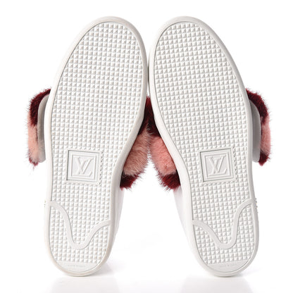 Louis Vuitton Calfskin Mink Fur Frontrow Sneakers 38.5 White 8 of 8