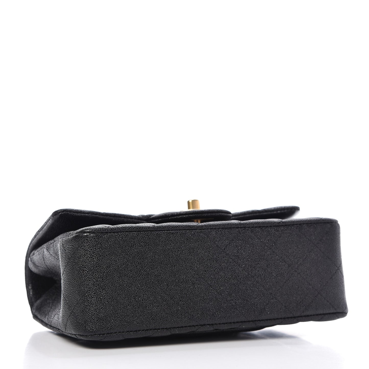 Caviar Quilted Mini Top Handle Rectangular Flap Black
