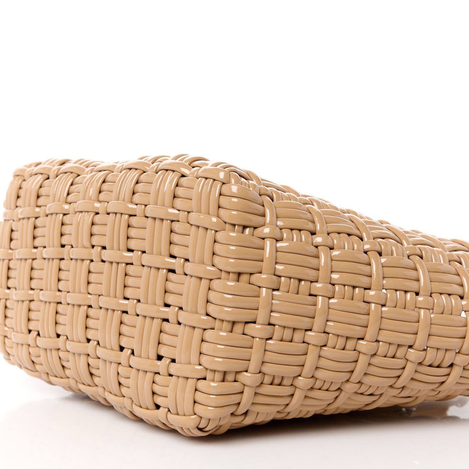 Balenciaga Varnished Faux Calfskin Braided XS Bistro Basket Beige 11 of 11