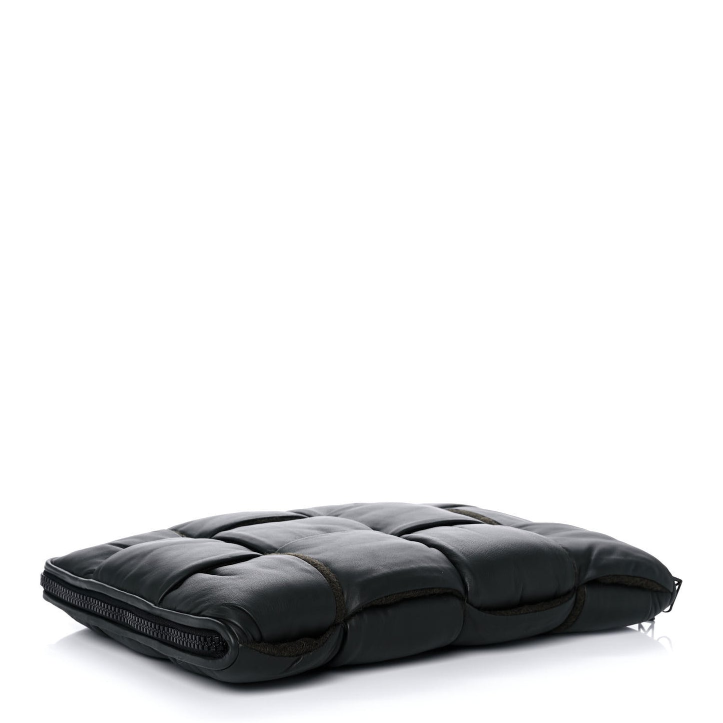 Calfskin Maxi Intrecciato Puffy Laptop Pouch Black