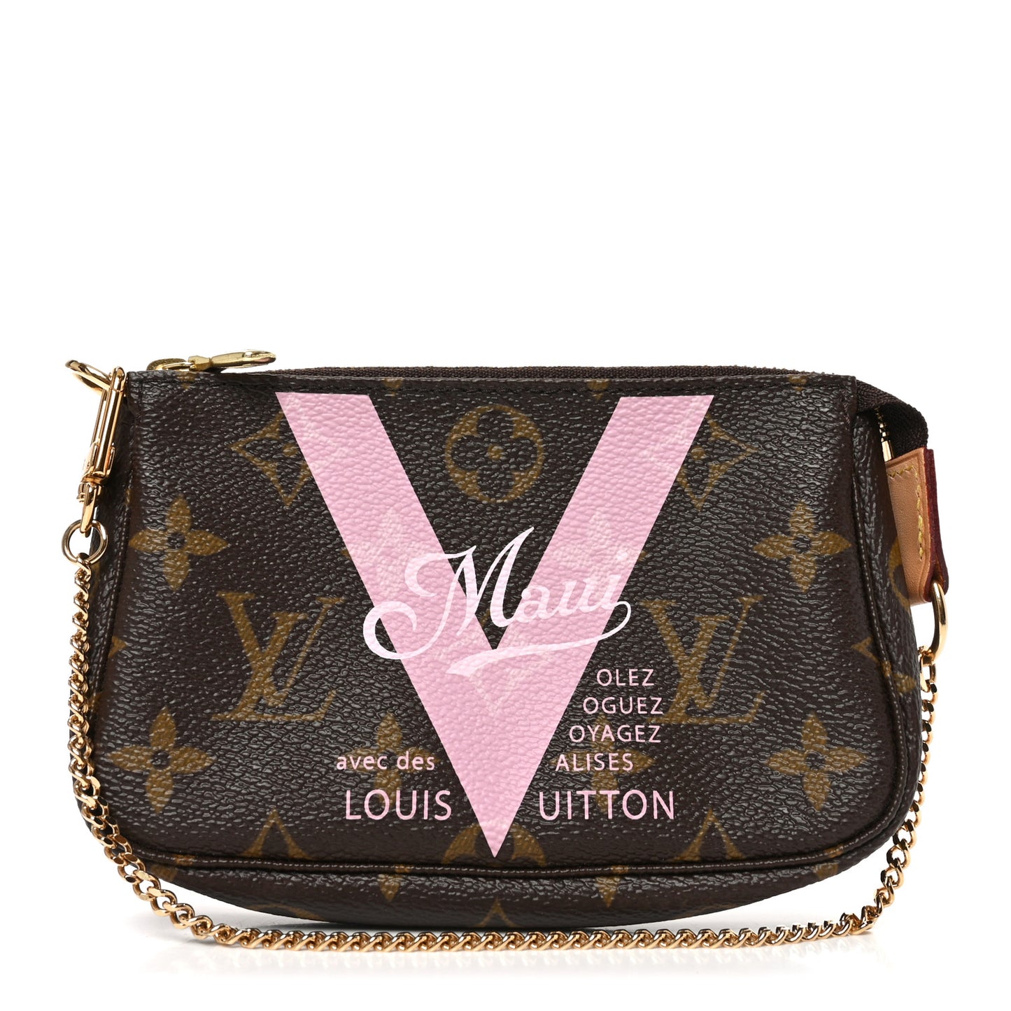 Monogram V Maui Mini Pochette Accessories Rose Ballerine