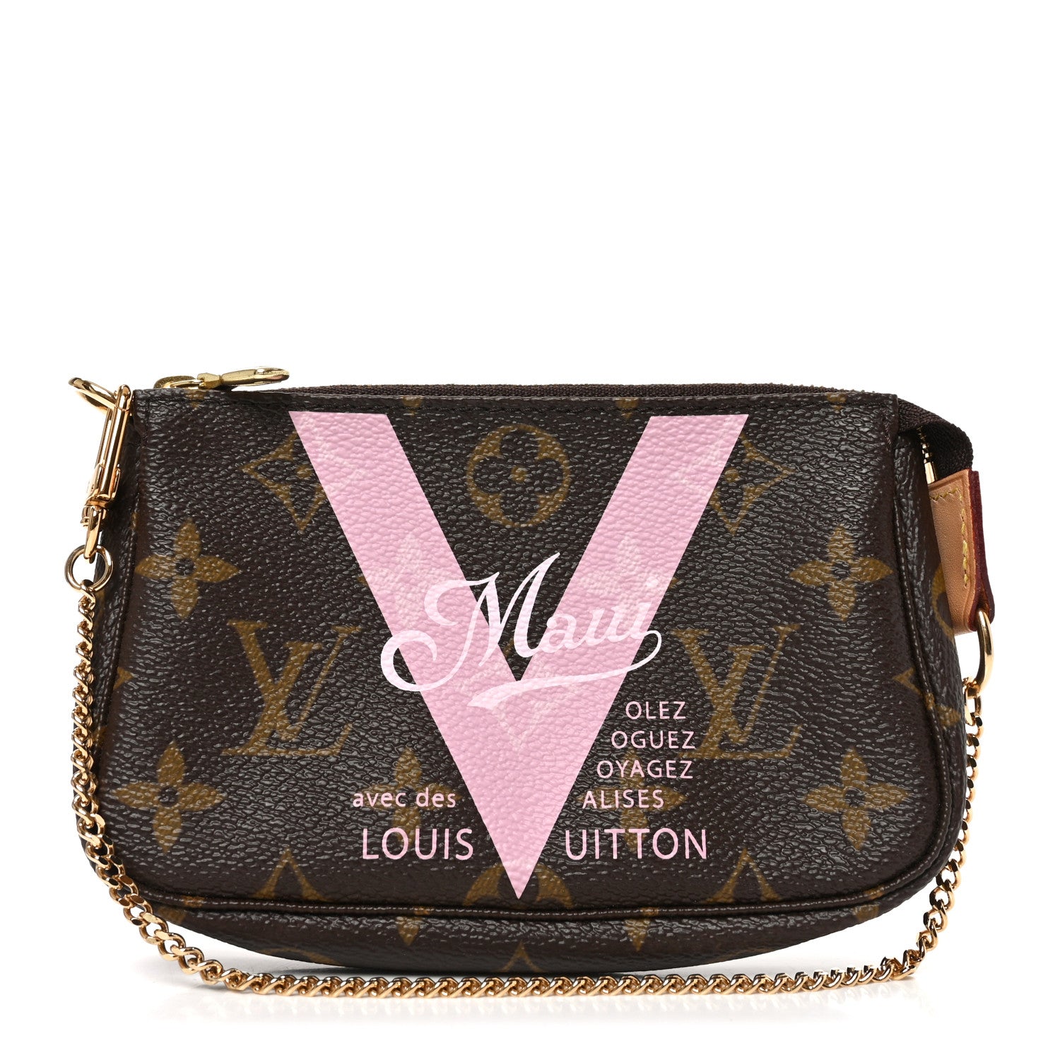 Louis Vuitton Monogram V Maui Mini Pochette Accessories Rose Ballerine 1 of 10