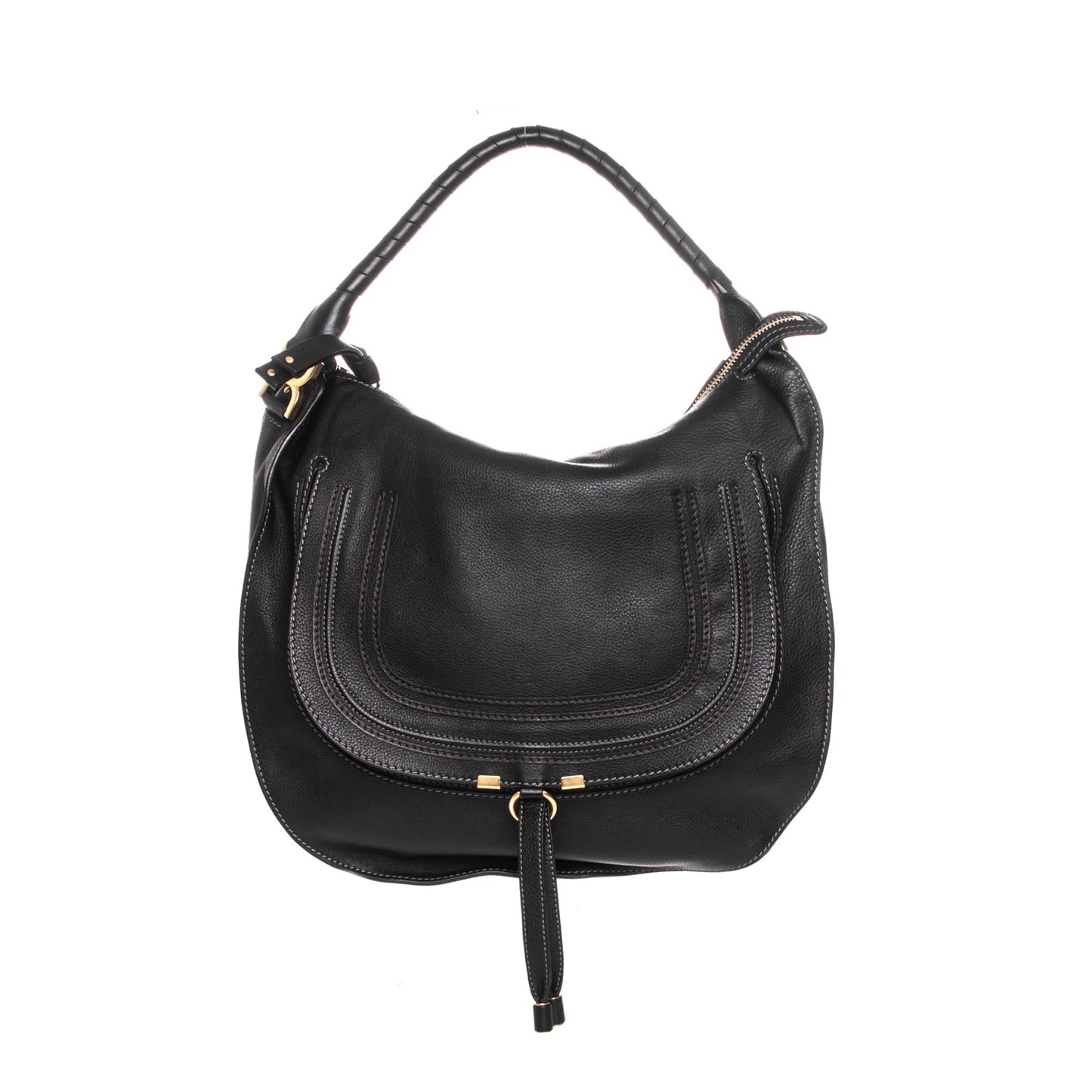 Calfskin Large Marcie Hobo Black