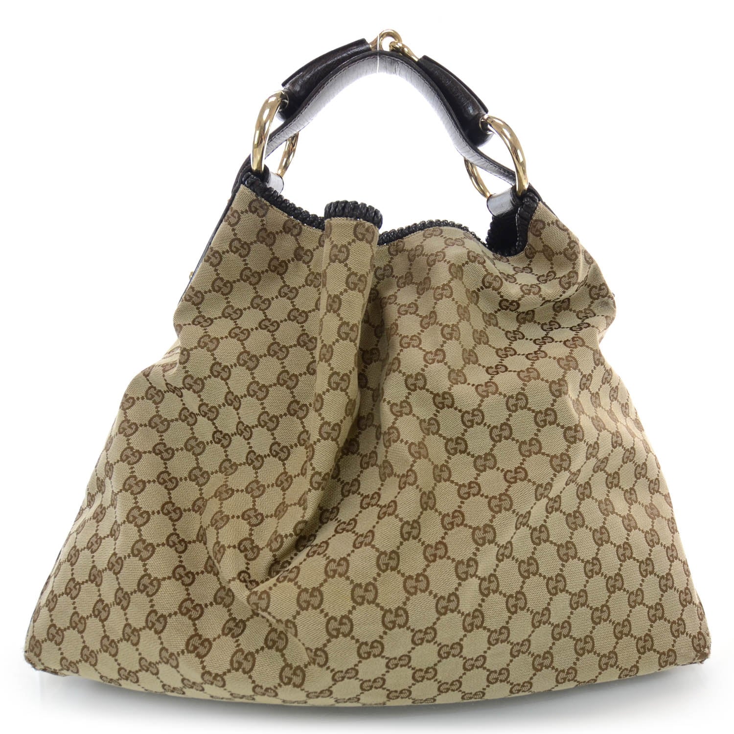 Gucci Monogram Large Horsebit Chain Hobo Ebony 1 of 12