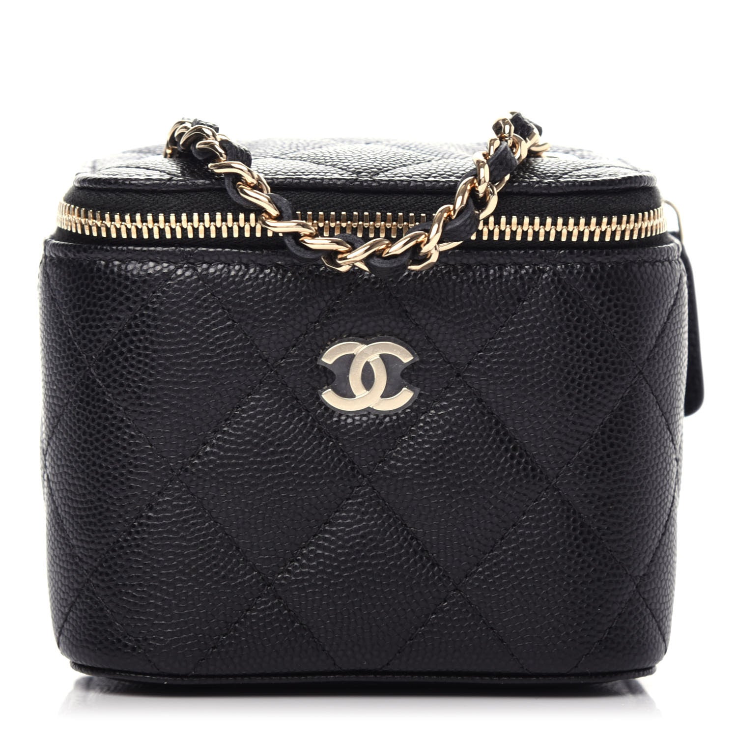Chanel Caviar Quilted Mini Vanity Case With Chain Black 1 of 10