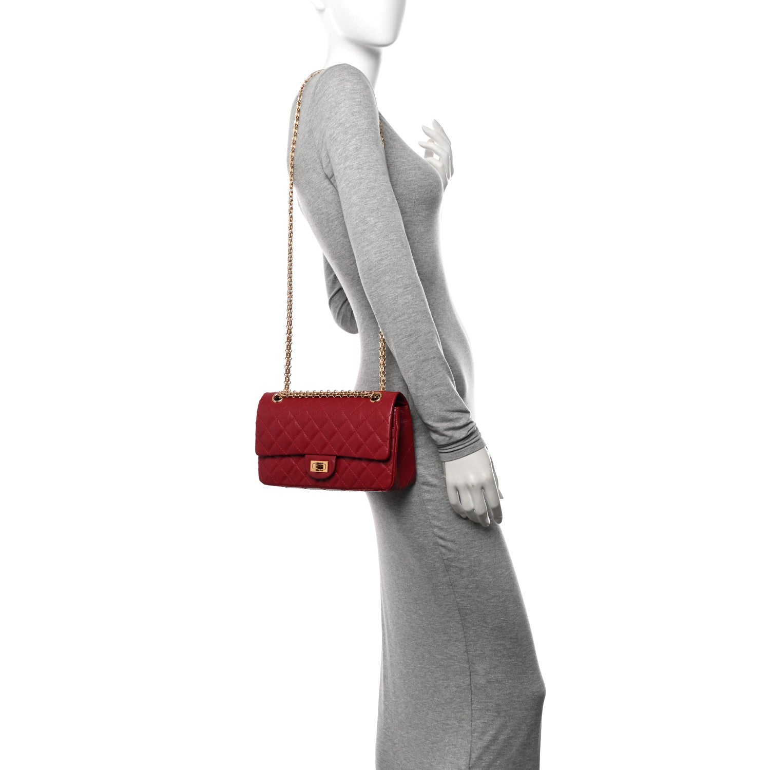 Chanel Aged Calfskin Quilted 2.55 Reissue 225 Flap Red 2 of 11