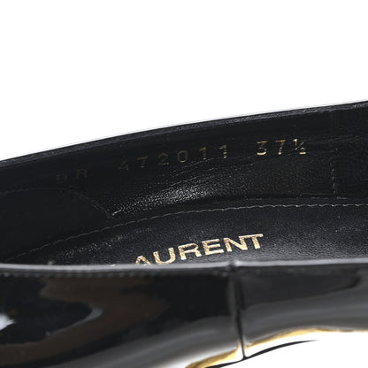 Saint Laurent Vernice Chiffon Opyum 110 Pumps  37.5 Black Gold 9 of 11