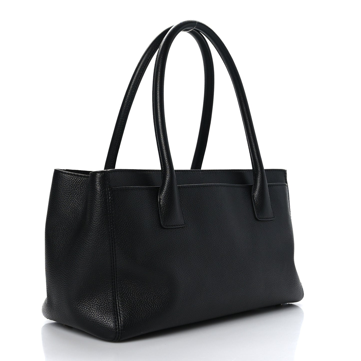 Calfskin Small Cerf Executive Shopper Tote Black