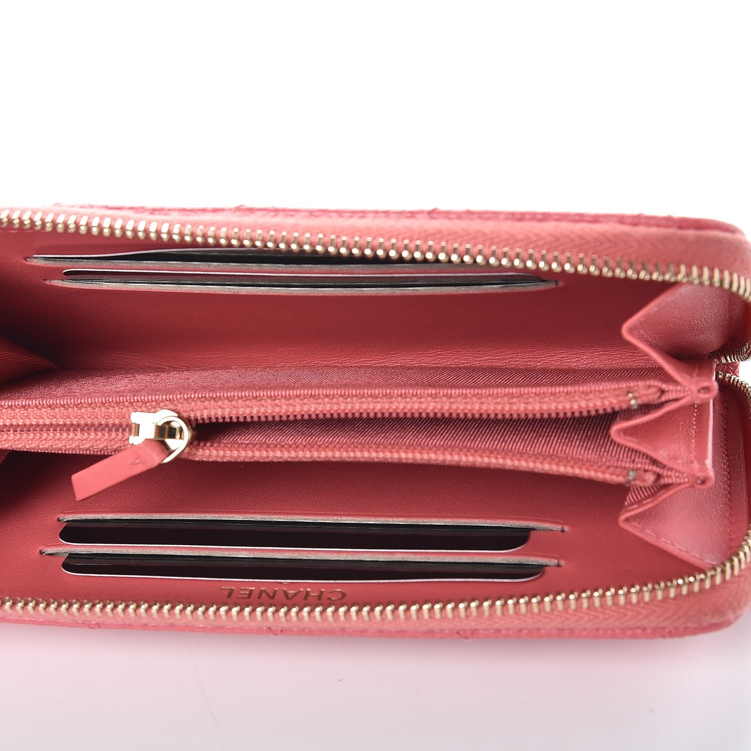 Chanel Caviar Quilted Small Zip Around Wallet Pink 5 of 9