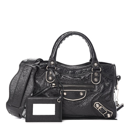 Balenciaga Agneau Silver Metallic Edge Hardware Mini City Black 1 of 16