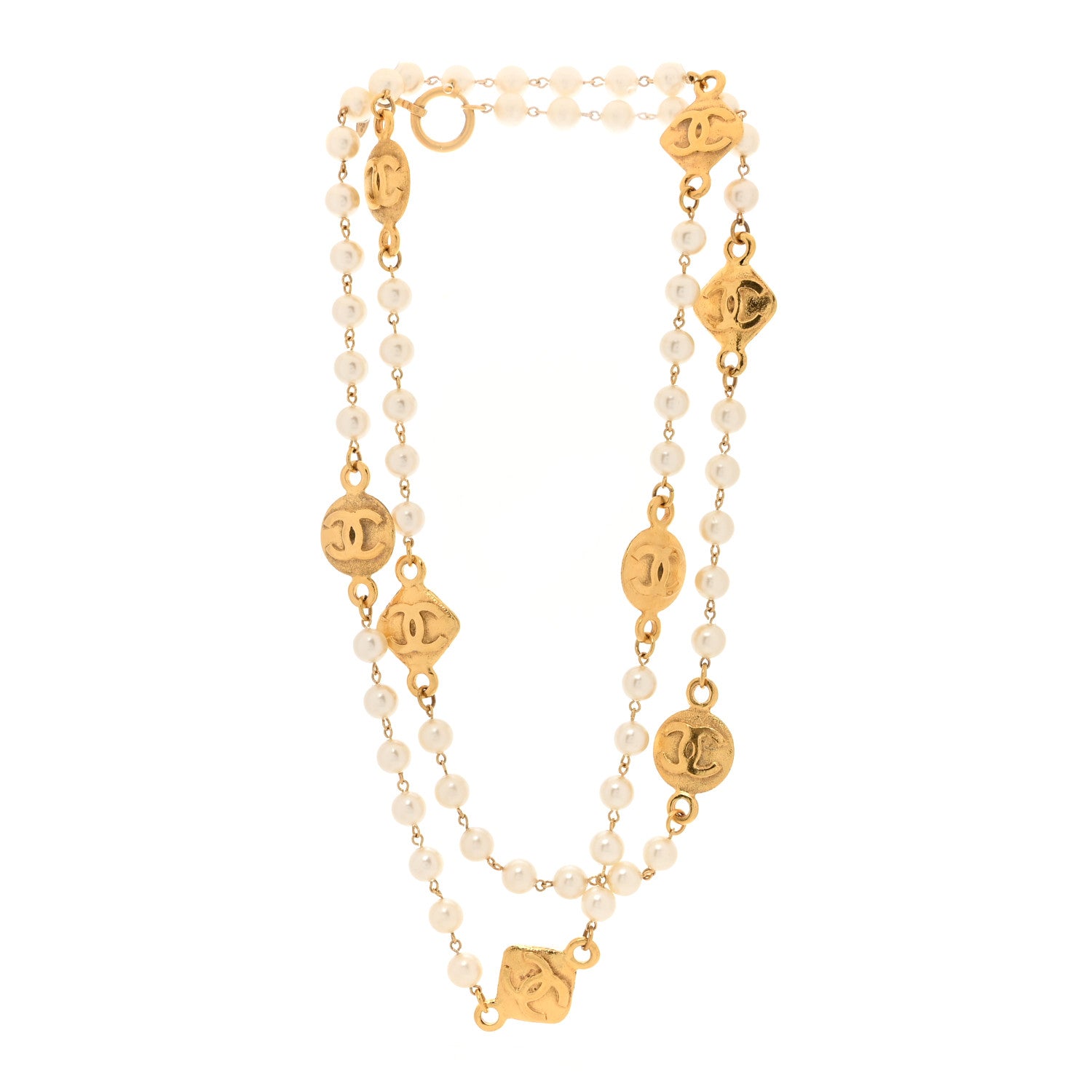 Chanel Pearl CC Long Necklace Gold 3 of 4