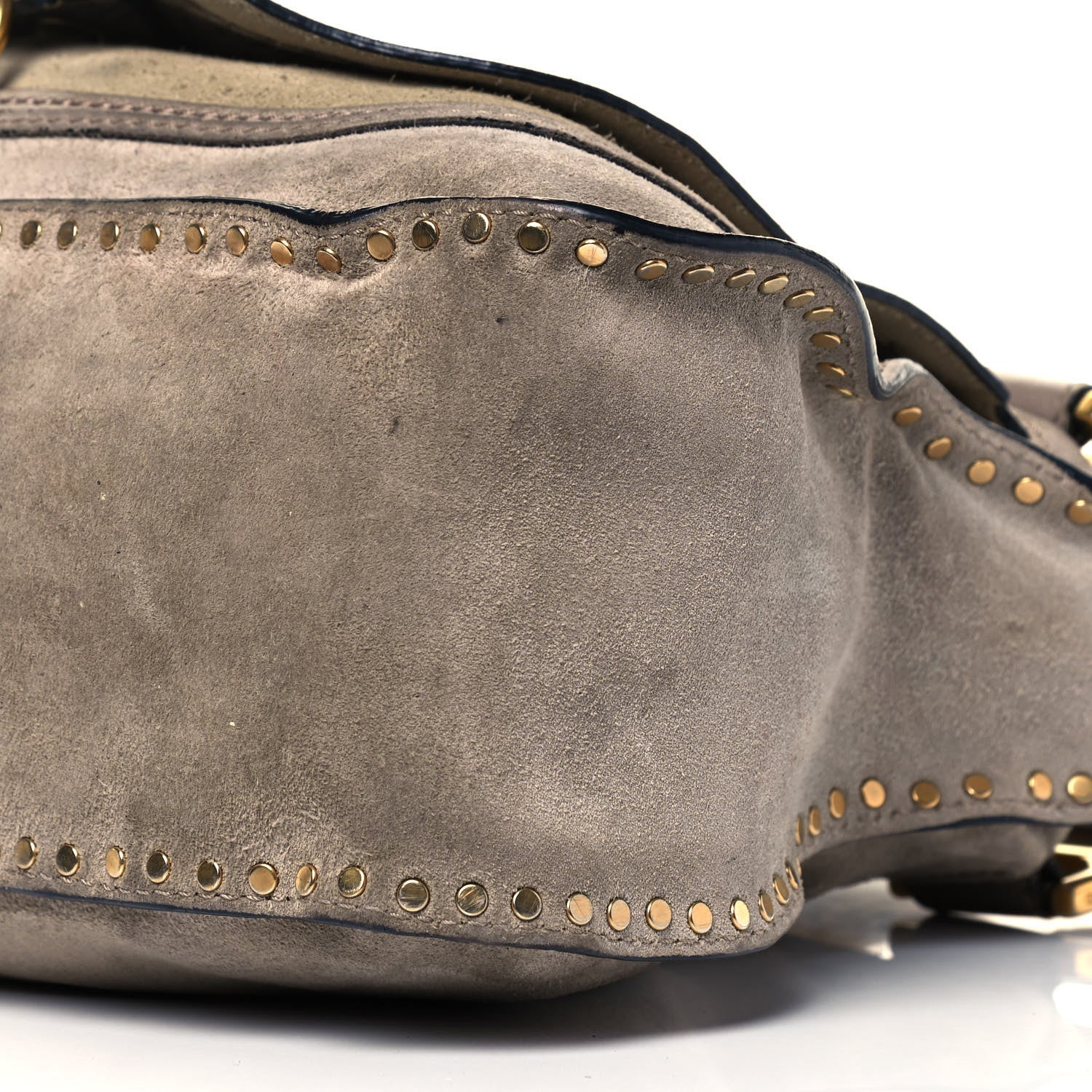 Chloe Suede Calfskin Braided Medium Marcie Satchel Motty Grey 9 of 13