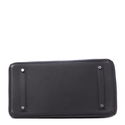 Hermes Togo Verso Birkin 35 Black Bleu Agate 5 of 31