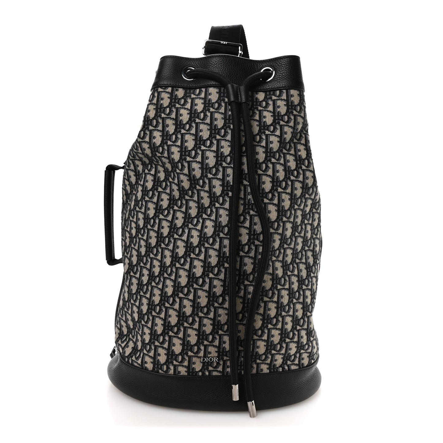Oblique Convertible Drawstring Sling Bucket Backpack Black Multicolor Black Multicolor
