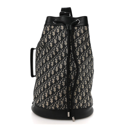 Christian Dior Oblique Convertible Drawstring Sling Bucket Backpack Black Multicolor Black Multicolor 1 of 10