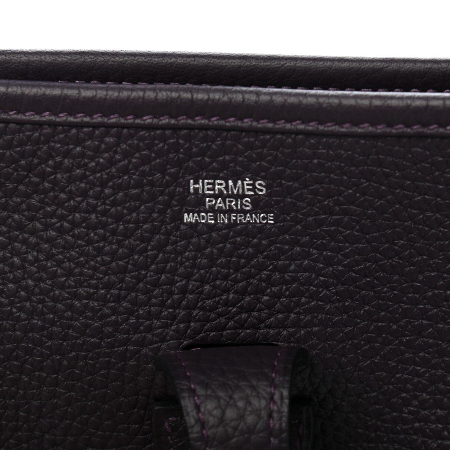 Hermes Taurillon Clemence Evelyne III PM Raisin 10 of 17