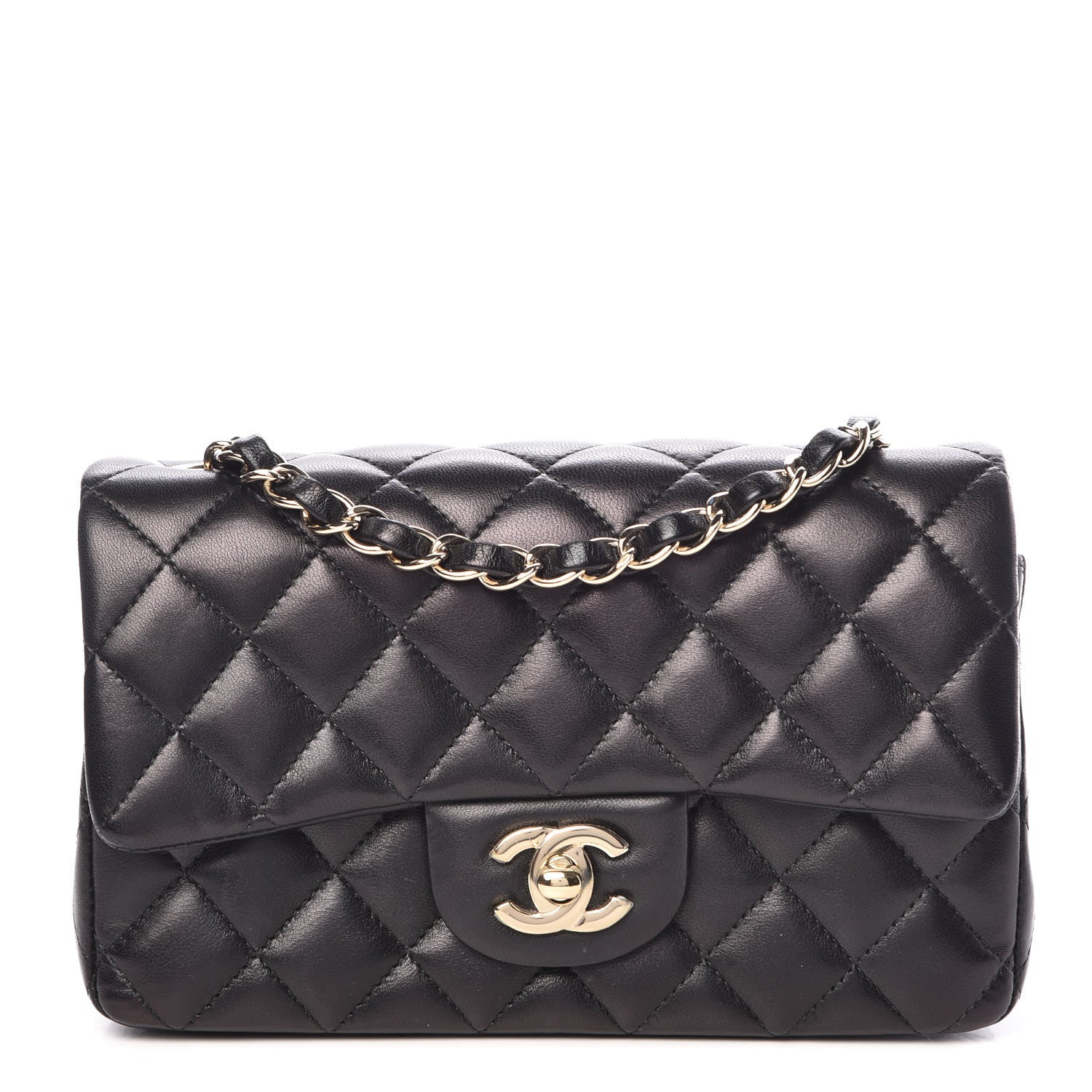 Chanel Lambskin Quilted Mini Rectangular Flap Black 1 of 10