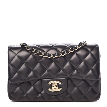 Chanel Lambskin Quilted Mini Rectangular Flap Black 1 of 10