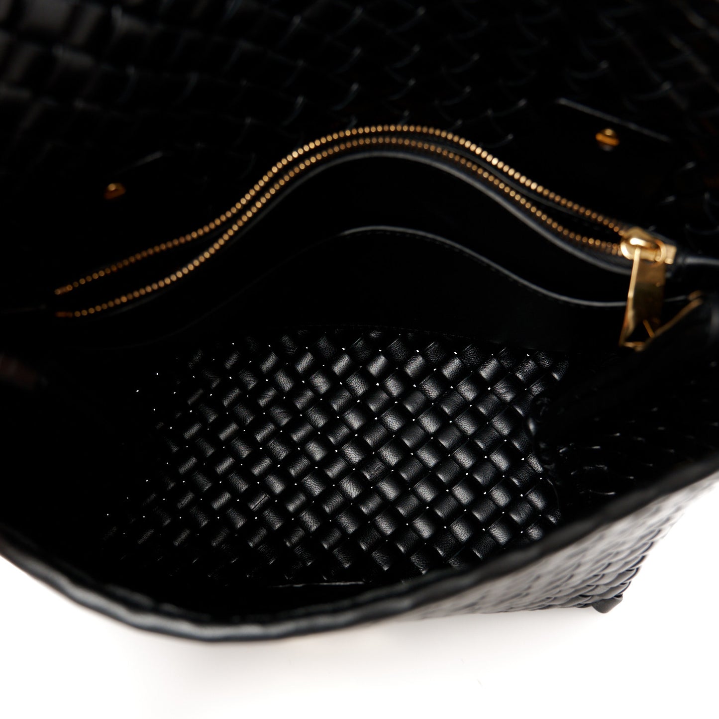 Nappa Intrecciato Patti Top Handle Bag Black