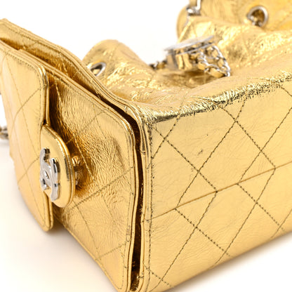 Chanel Metallic Aged Calfskin Mini Chanel 25 Handbag Gold 11 of 13