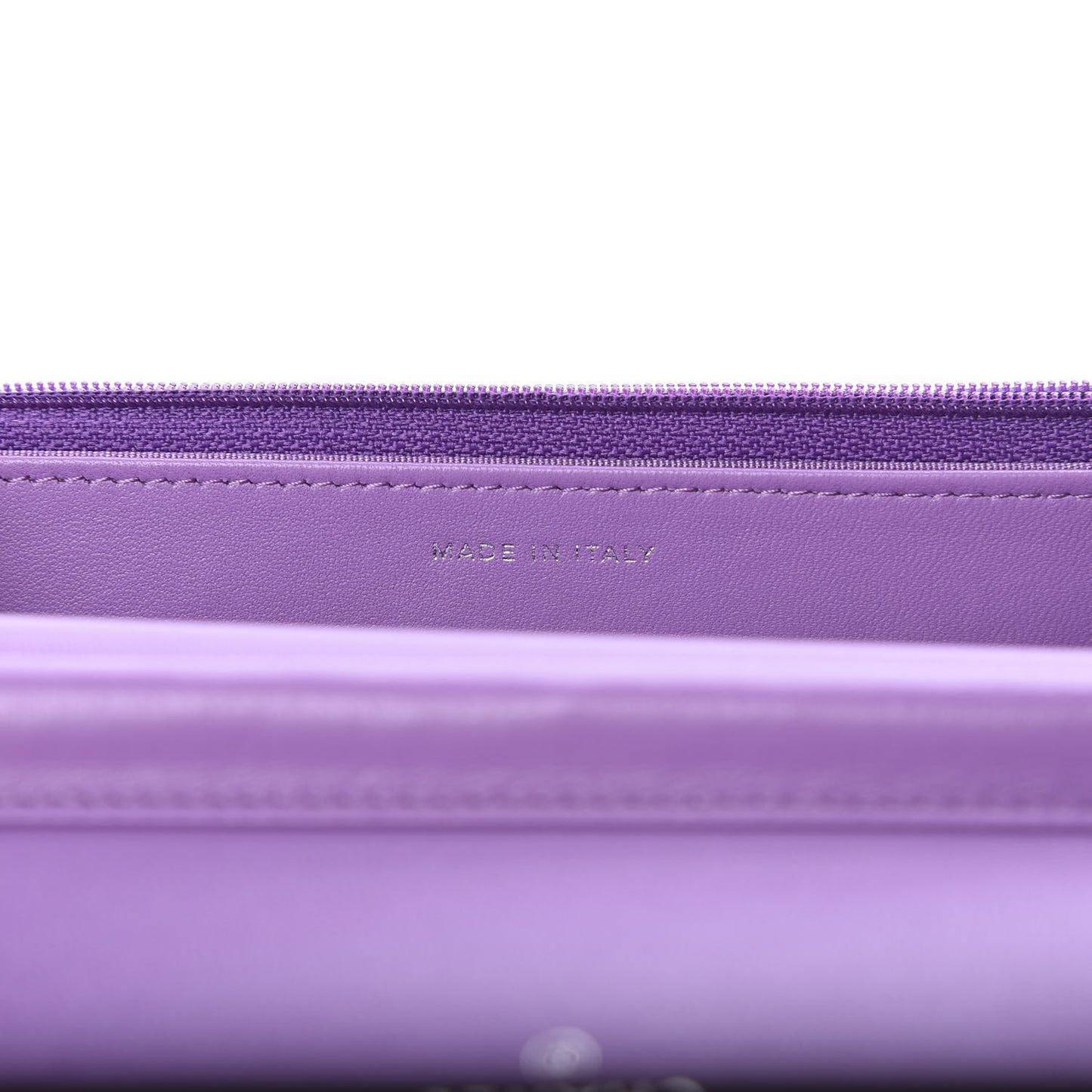 Lambskin Quilted Wallet On Chain WOC Purple