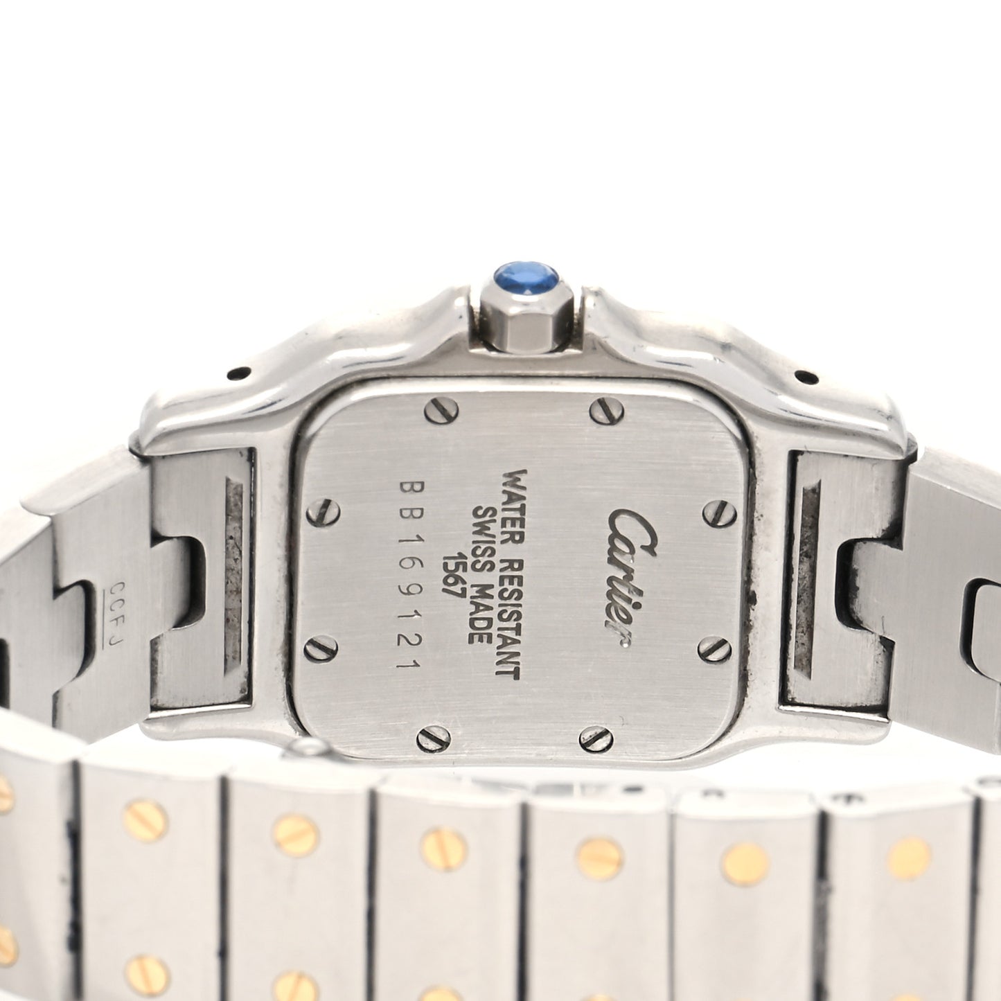 Stainless Steel 18K Yellow Gold 24mm Santos De Cartier Galbee Quartz Watch