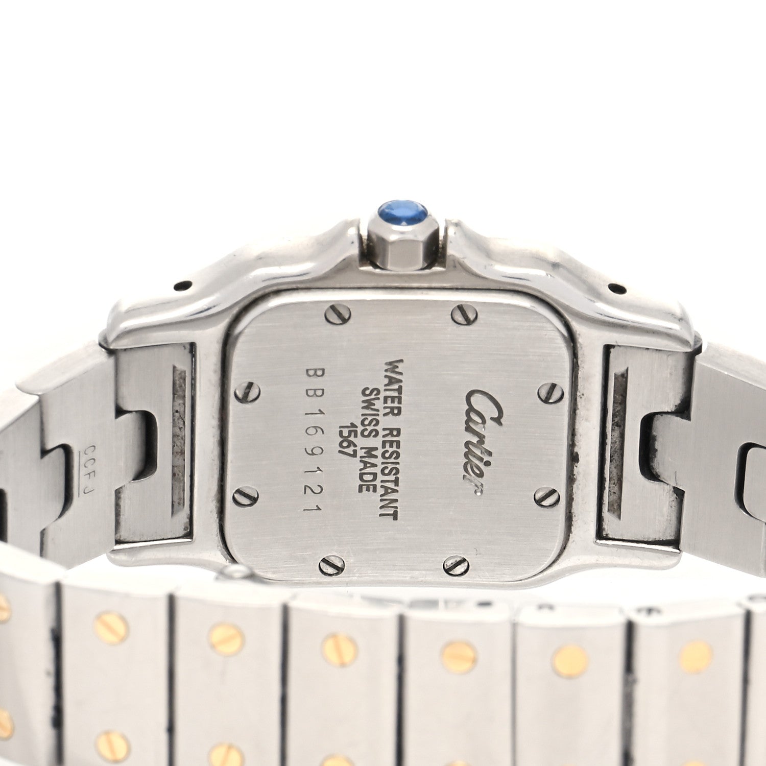 Cartier Stainless Steel 18K Yellow Gold 24mm Santos De Cartier Galbee Quartz Watch 4 of 5