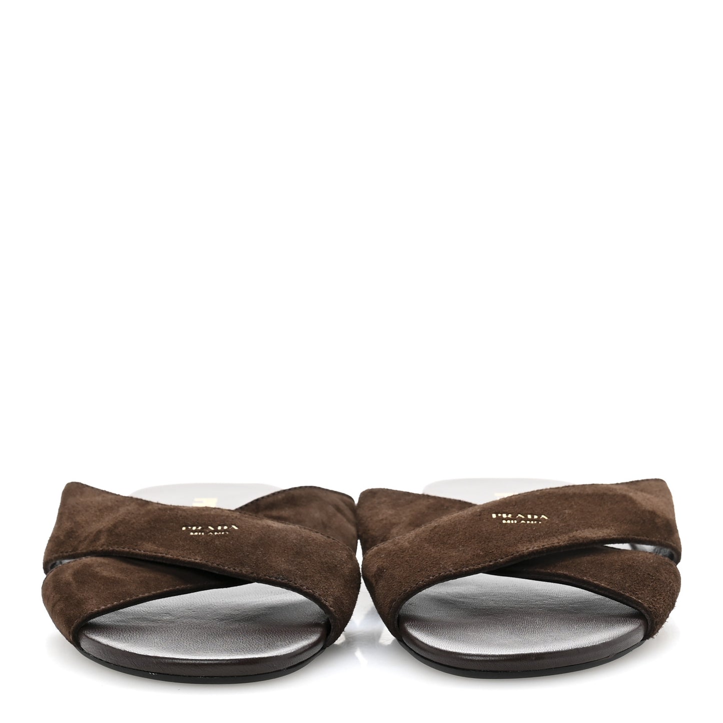 Suede Crisscross Slide Sandals 38.5 Moro