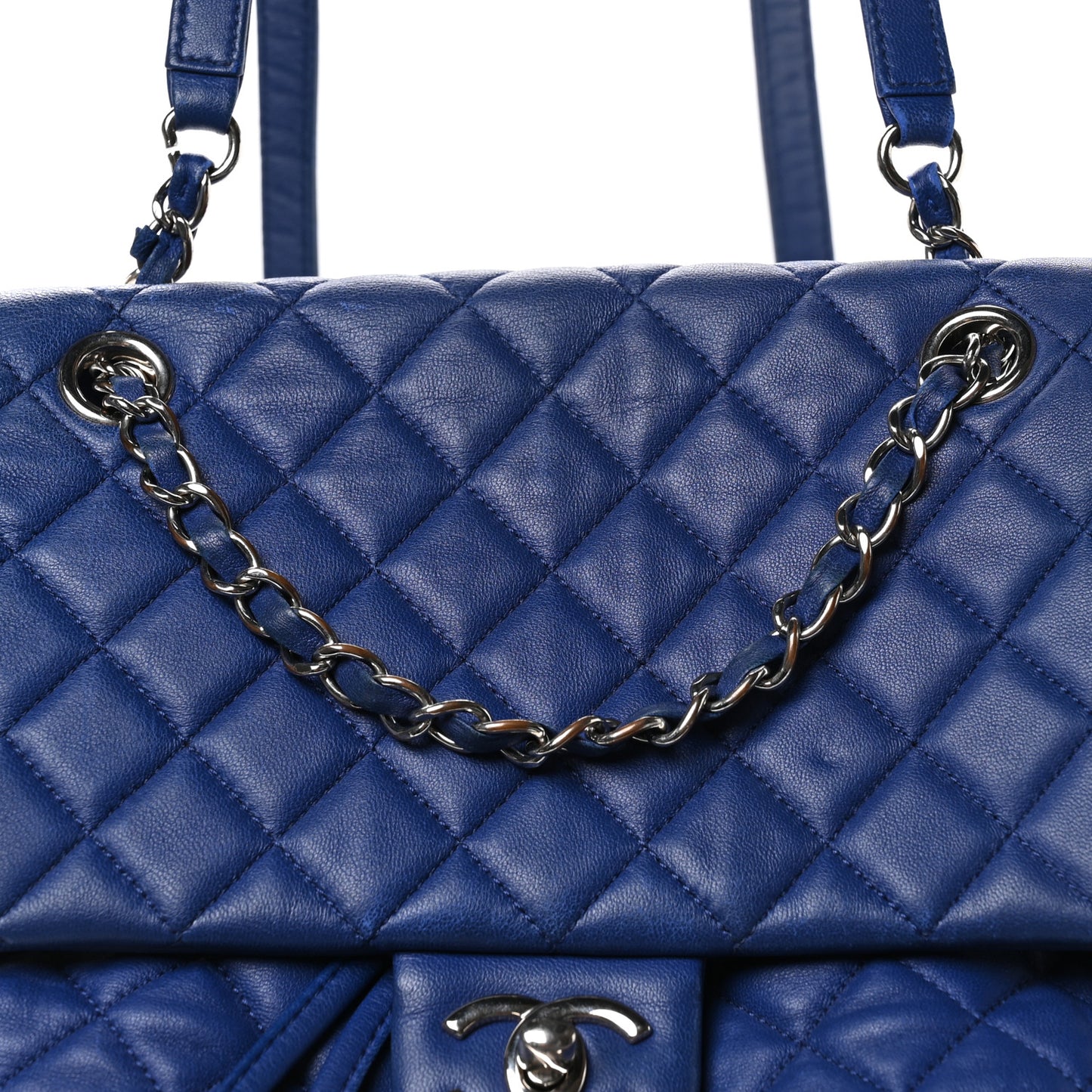 Lambskin Quilted Large Urban Spirit Backpack Blue